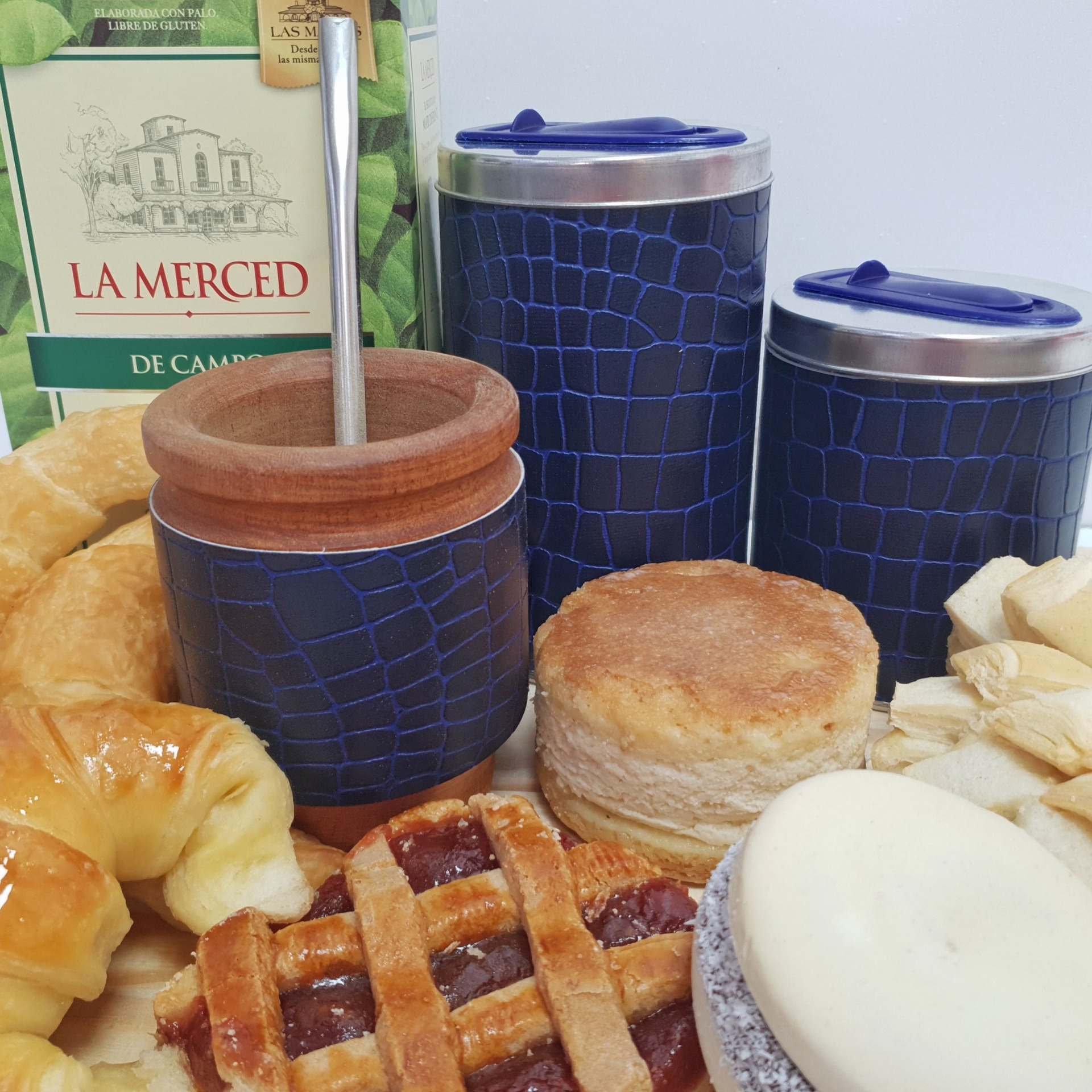 desayuno set matero azul