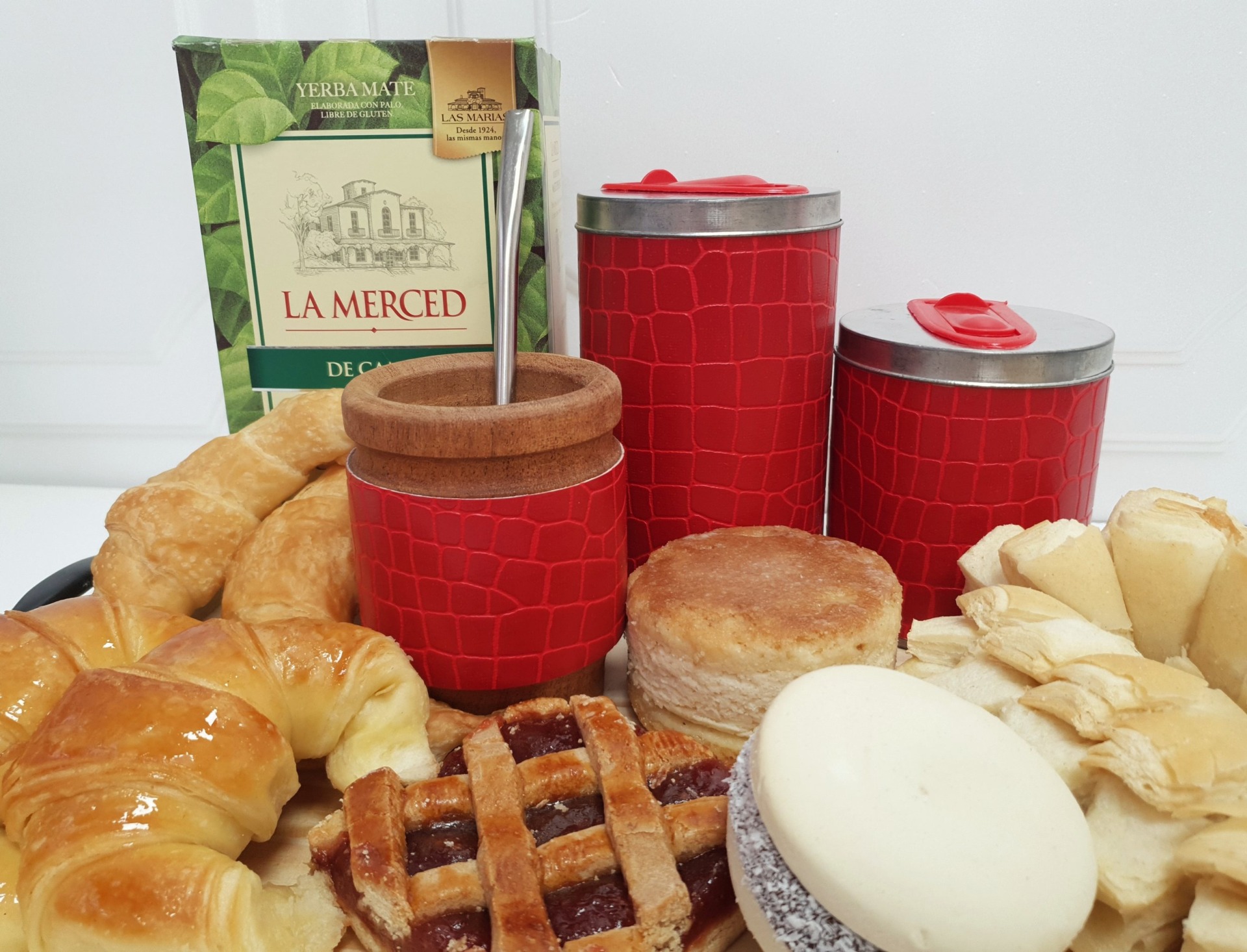 desayuno set matero latas rojo