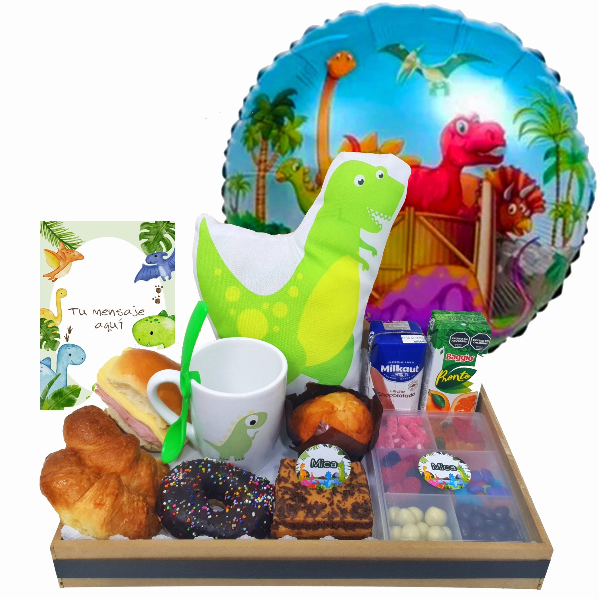 desayuno infantil dinosaurio