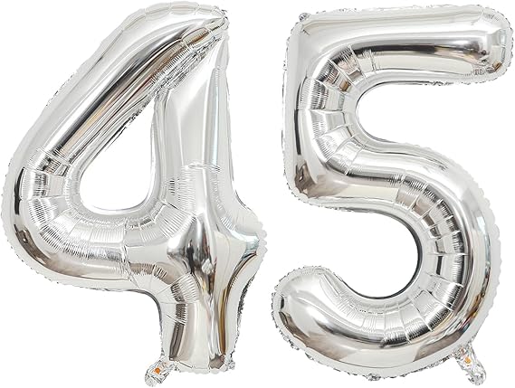 Globos numeros 45 para cumpleaños