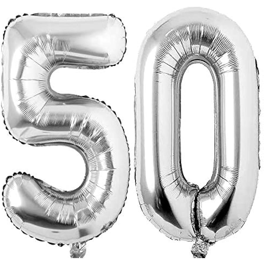 Globos numeros 50 para cumpleaños