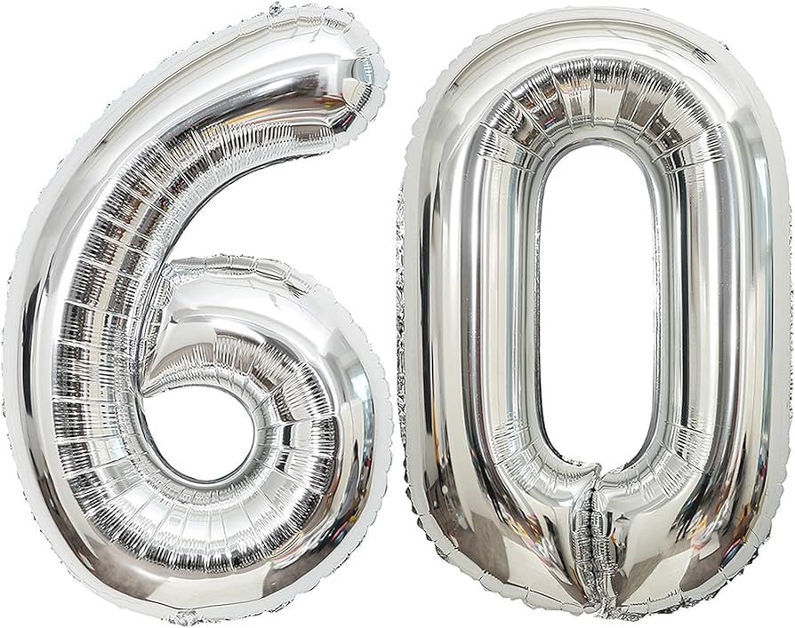 Globos numeros 60 para cumpleaños