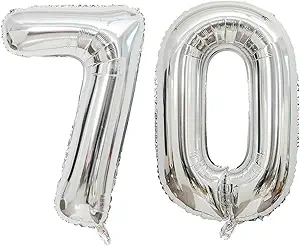 Globos numeros 70 para cumpleaños
